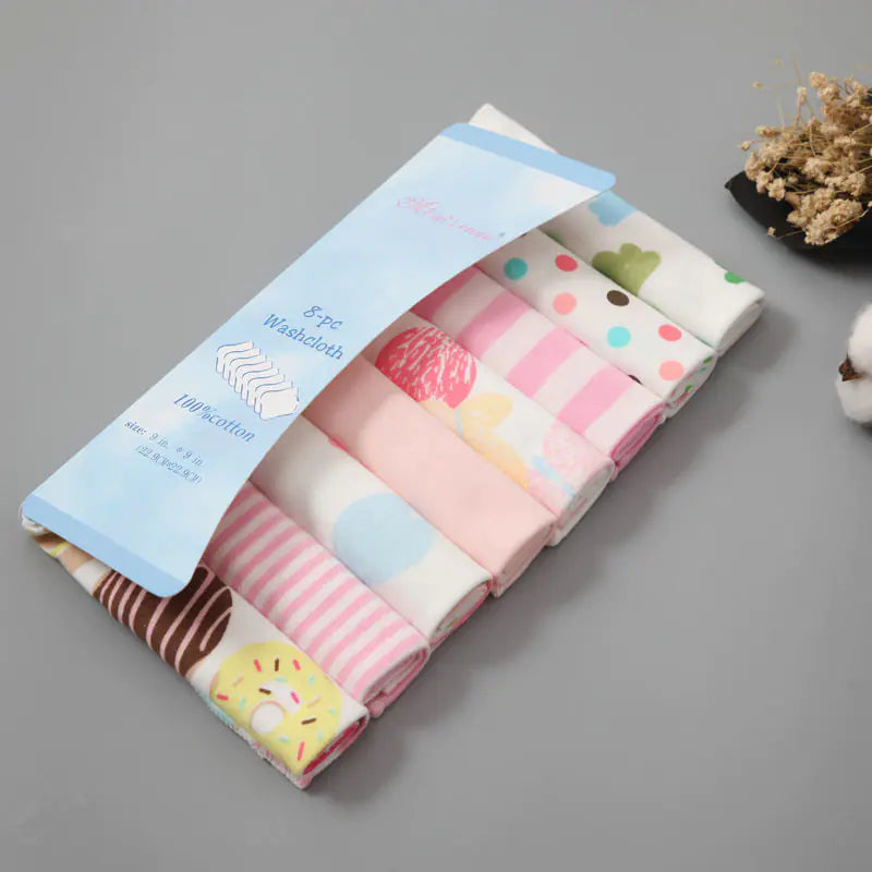 Infant Soft Cotton Gauze Towels - 8 Pack